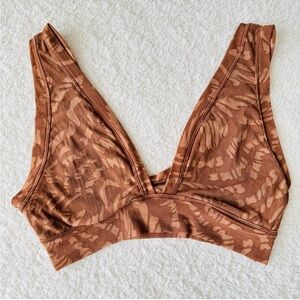 SKIMS Summer Mesh Plunge Bralette skims graphic print large EUC